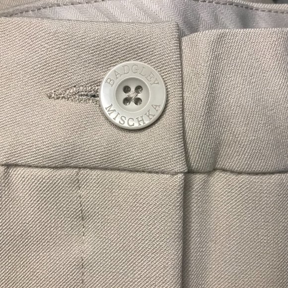 BADGLEY MISCHKA High Rise Light TAN STRAIGHT LEG Dress Pants! Size 14! NWT! - Picture 4 of 7